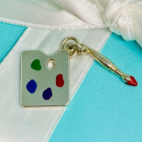 Tiffany & Co Paloma Picasso paint palette rare  charm with box and pouch - Picture 4 of 6